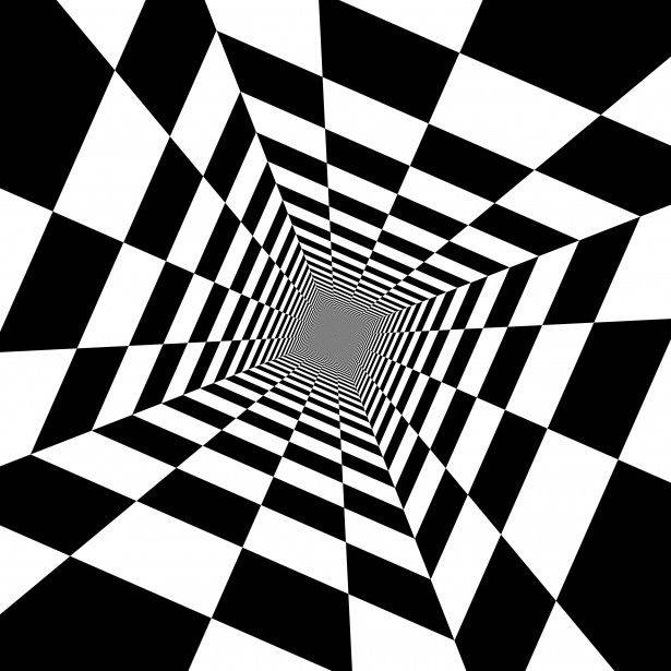 Caption: Mesmerizing Black And White Squares Optical Illusion Wallpaper