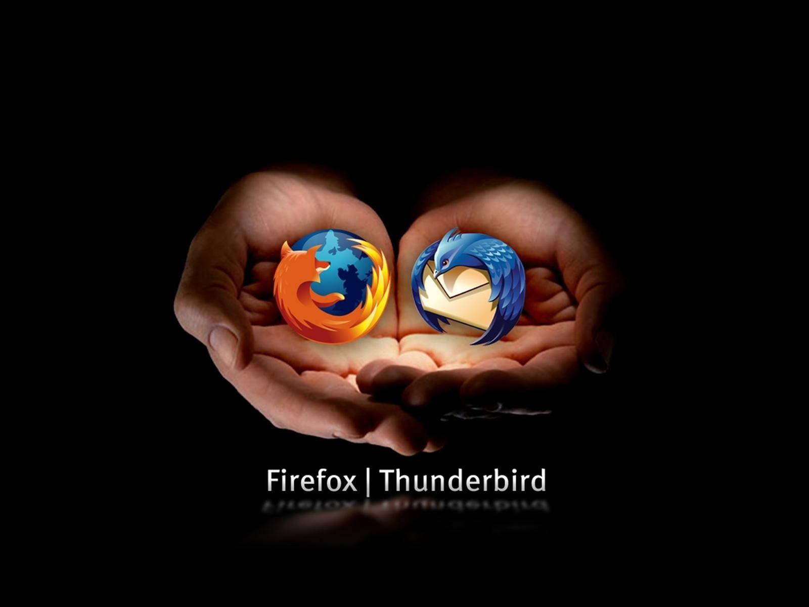 Caption: Mozilla Firefox And Thunderbird On Screen Wallpaper