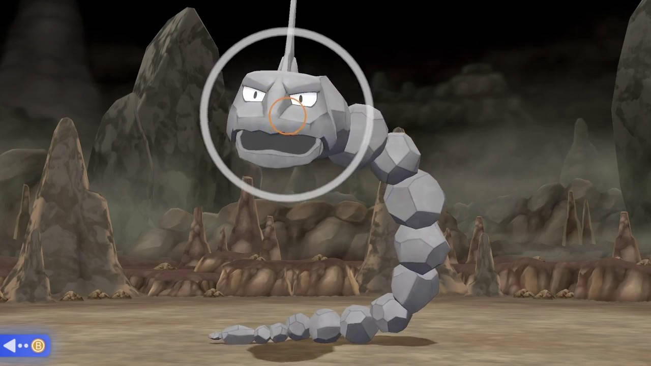 Caption: Onix Pokemon With Graphic Target Lock Circle Wallpaper