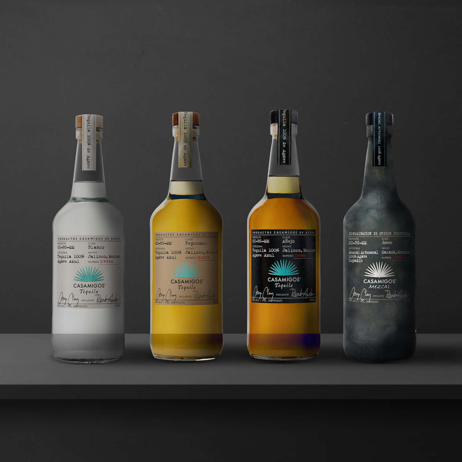 Caption: Premium Casamigos Tequila Bottles Lineup Wallpaper