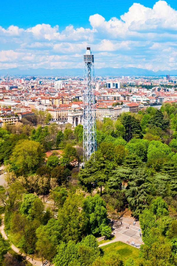 Caption: Stunning View Of The Branca Tower Majestically Standing In The Heart Of Milan, Italy. Wallpaper