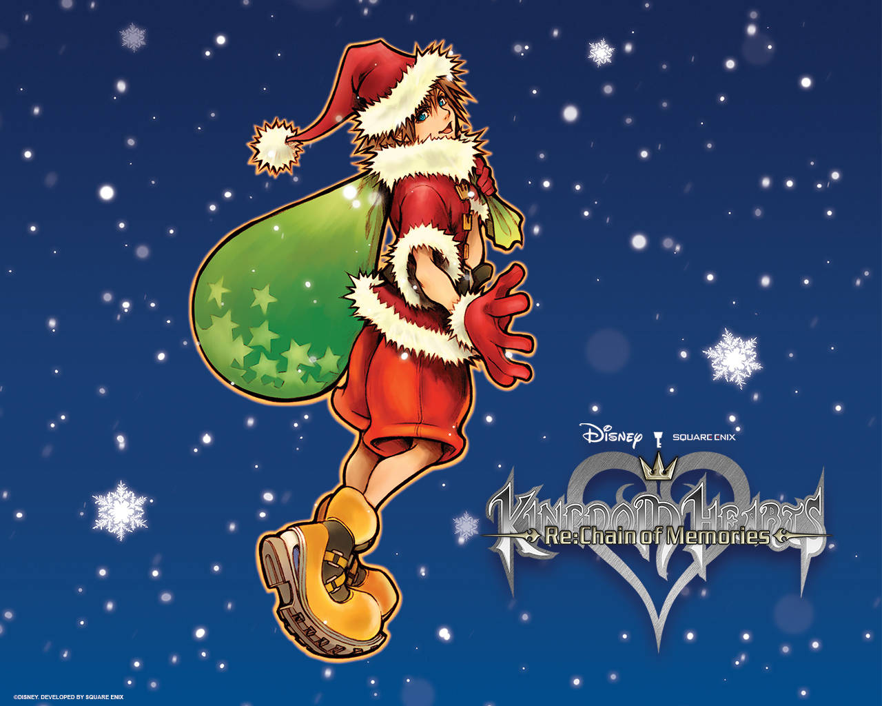 Caption: Stylish Holiday Kingdom Hearts Logo Wallpaper