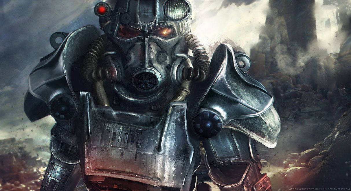 Caption: The Mighty Power Armor From The Renowned Fallout 4 Game. Wallpaper