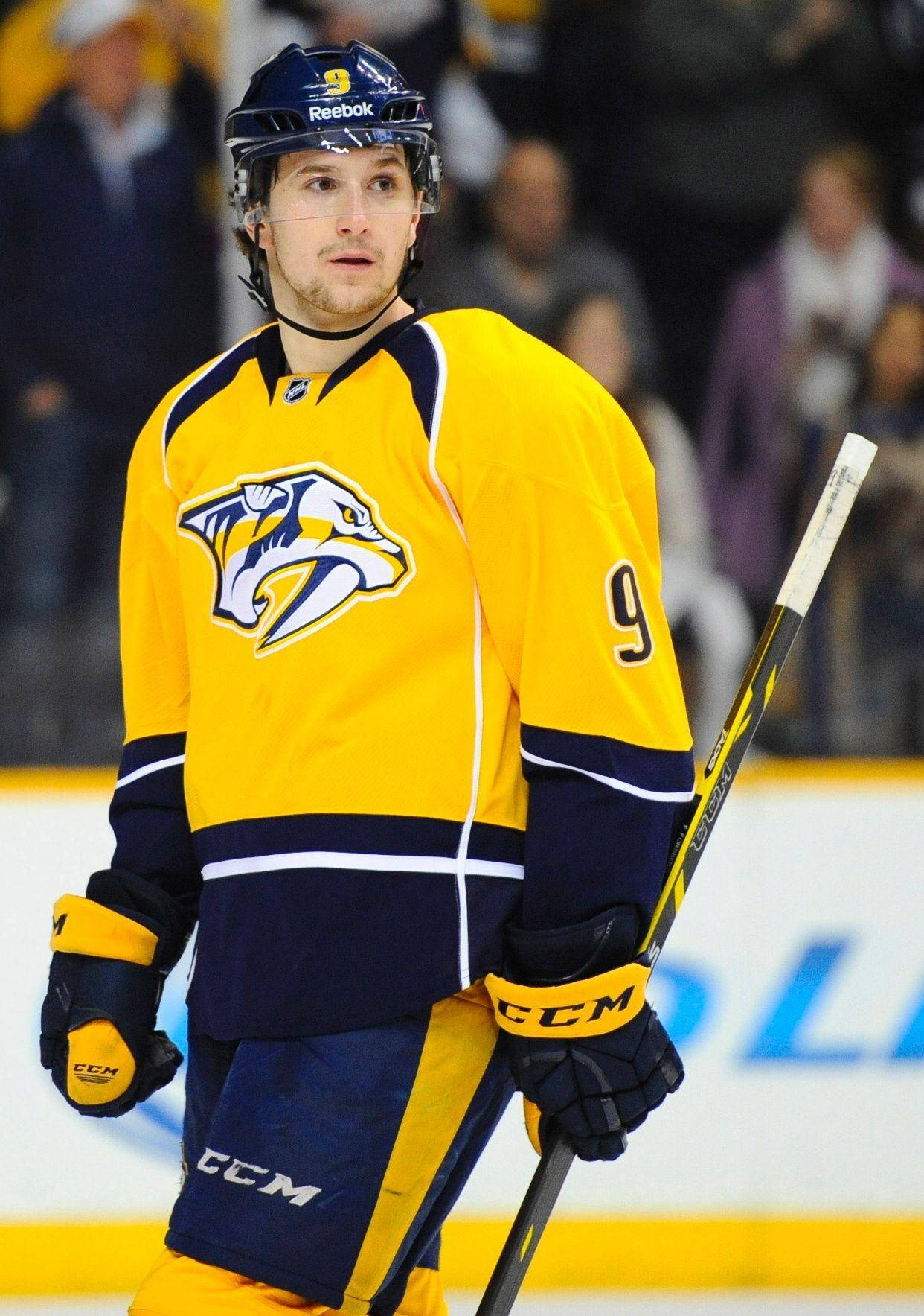 Caption: The Predators' Ace, Filip Forsberg In Action Wallpaper