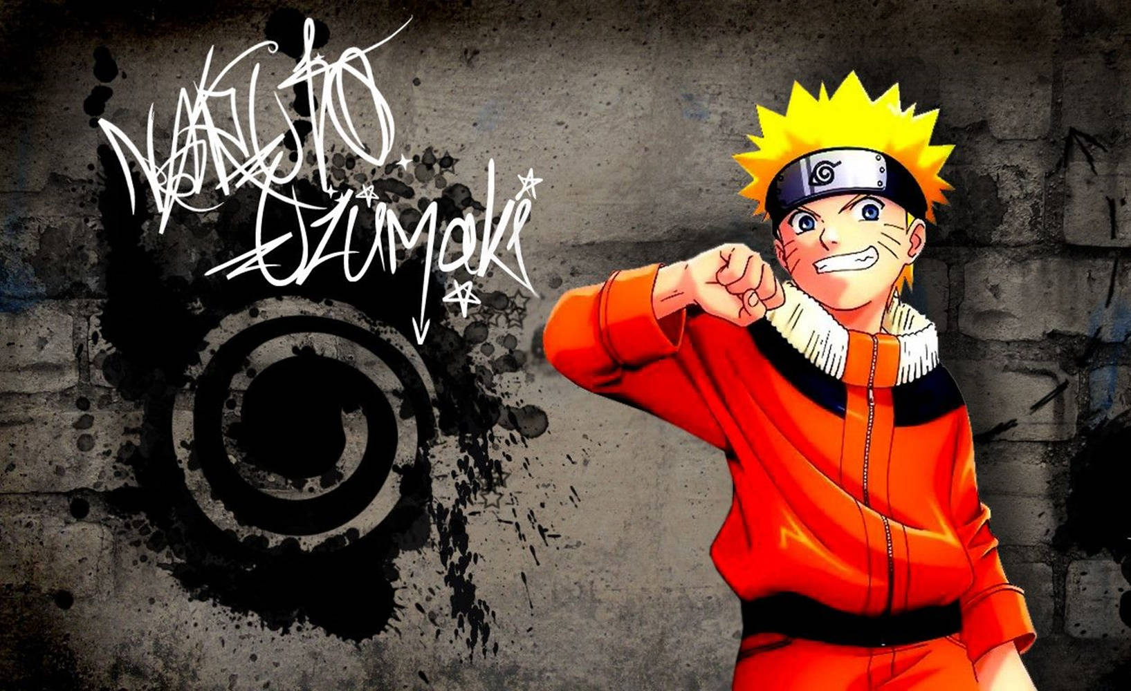 Caption: Uzumaki Naruto Displaying Jinchuriki Seal On Laptop Screen Wallpaper