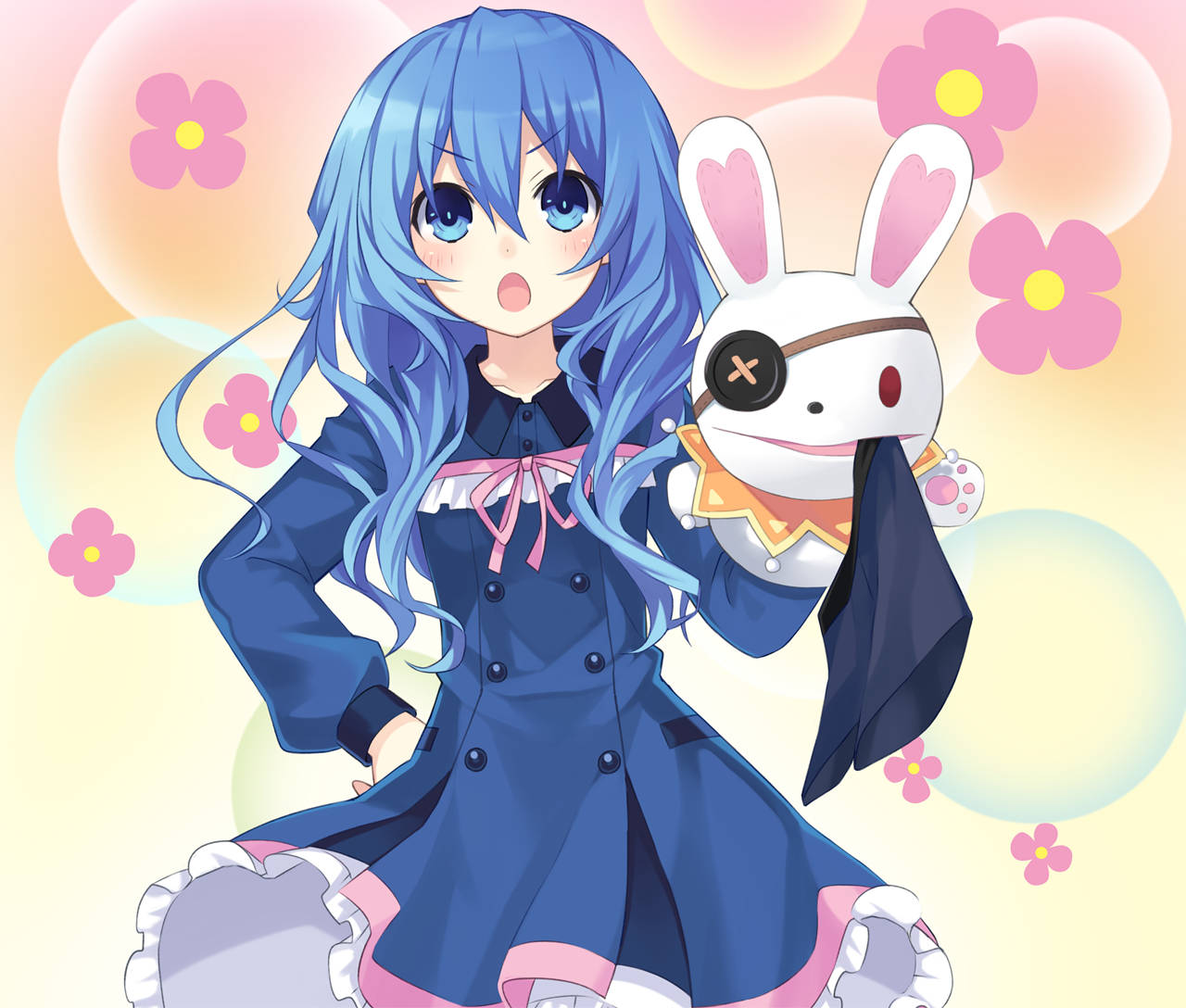 Caption: Yoshino Himekawa With Her Adorable Rabbit Puppet Wallpaper