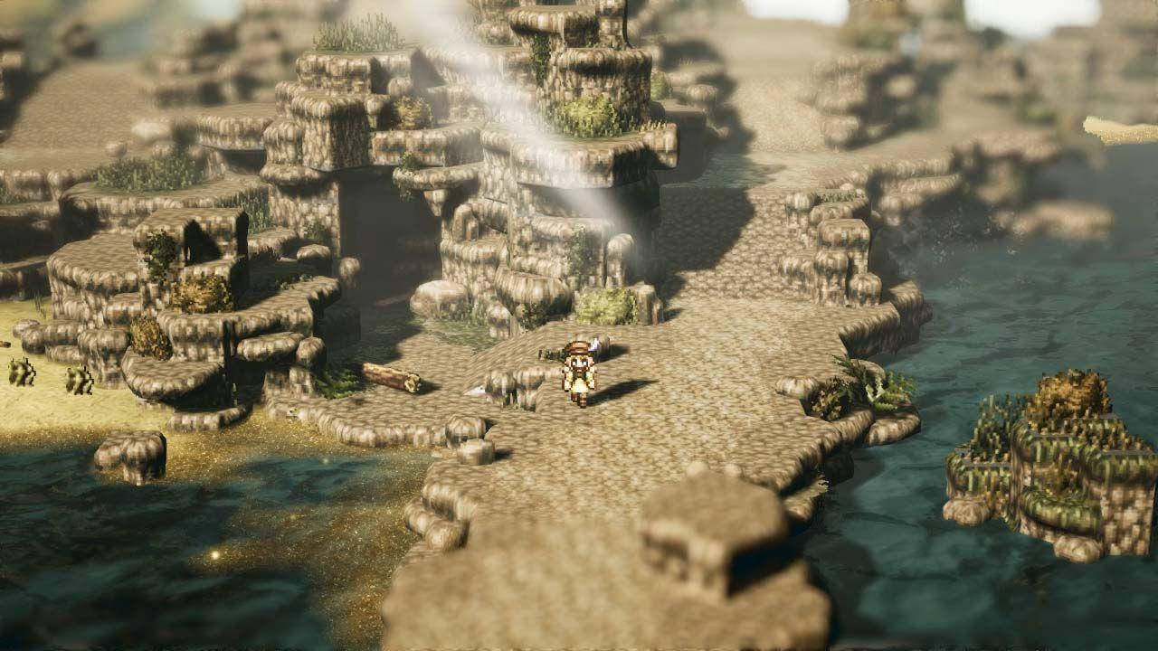 Captivating 3d Artwork Of Octopath Traveler Game Wallpaper