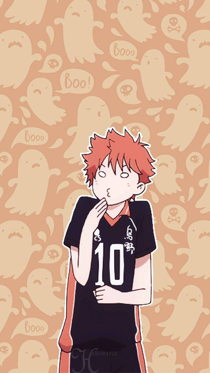 Captivating Aesthetic Of Hinata In Vibrant Orange Hue. Wallpaper