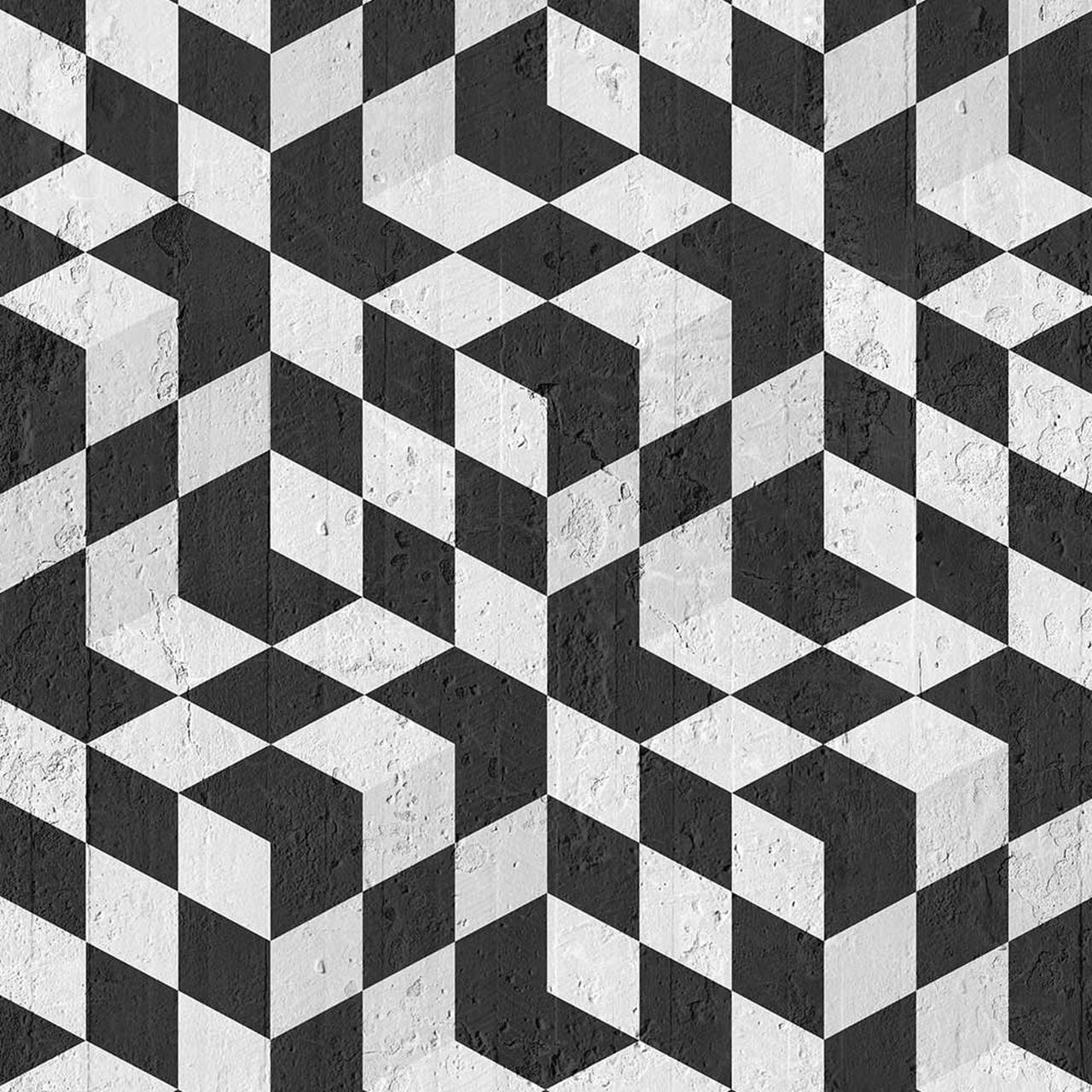 Captivating Pattern Of 3d Black And White Squares Wallpaper