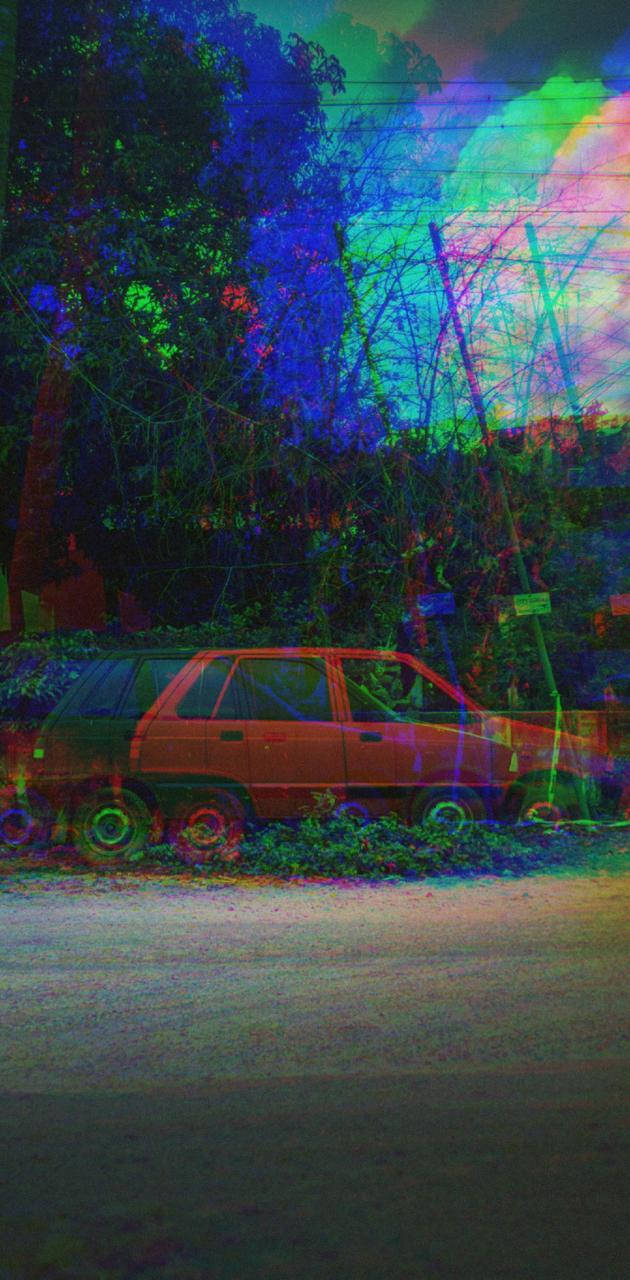 Car Trippy Aesthetic Wallpaper