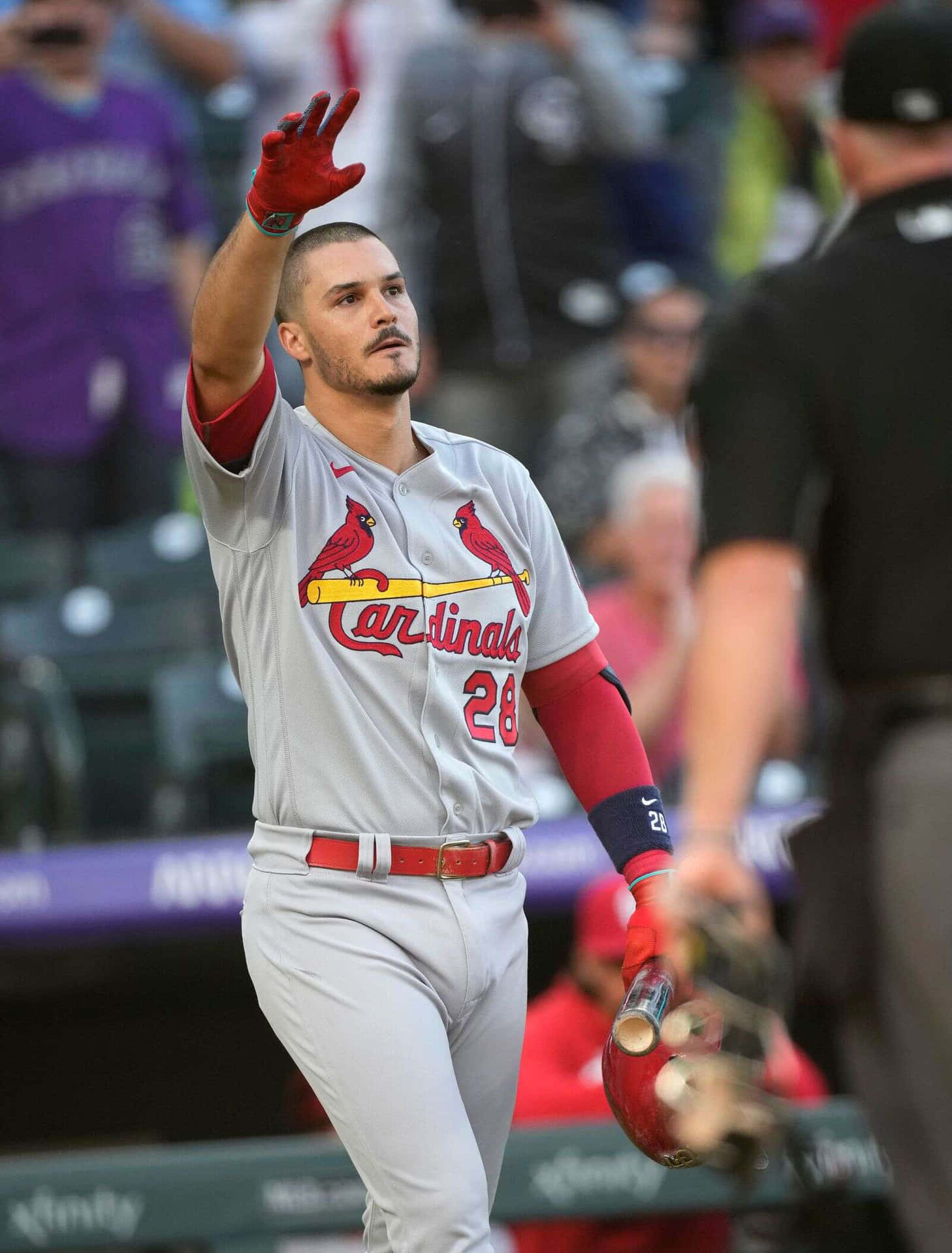 Cardinals Player Acknowledging Crowd Wallpaper