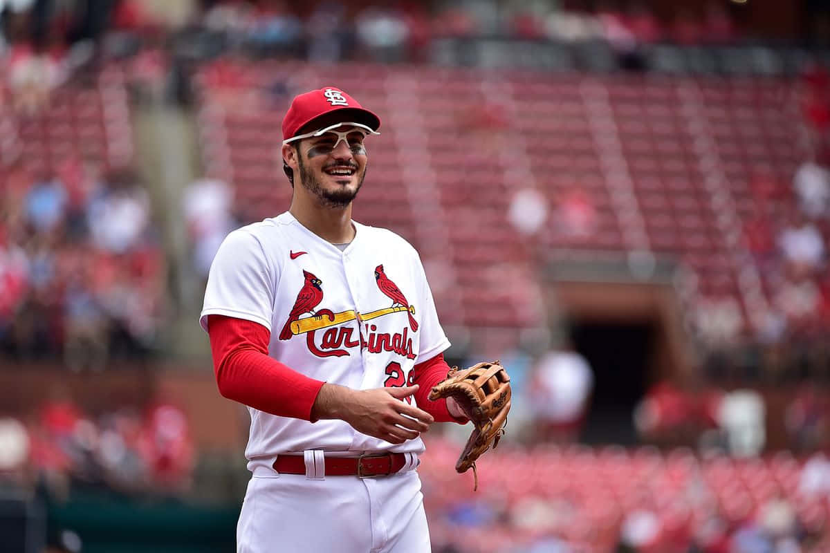 Cardinals Player Smilingon Field.jpg Wallpaper