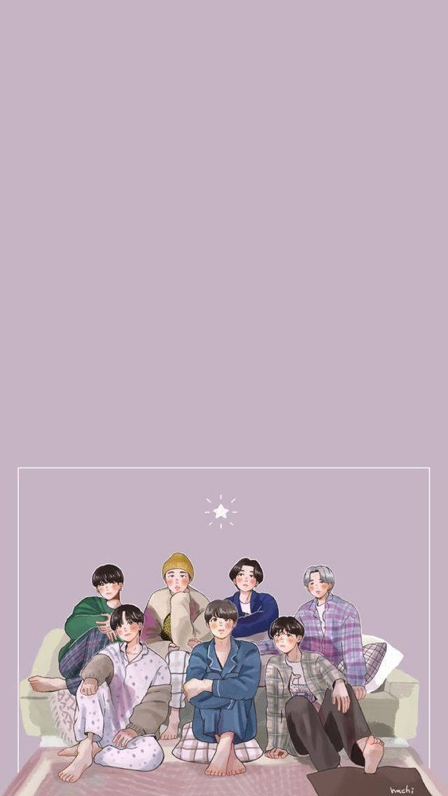 Cartoon Bts Lockscreen Wallpaper