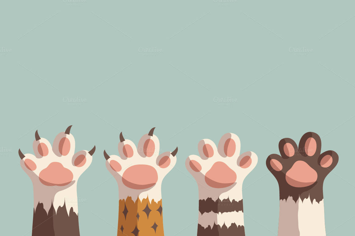 Cartoon Cat Paws Wallpaper