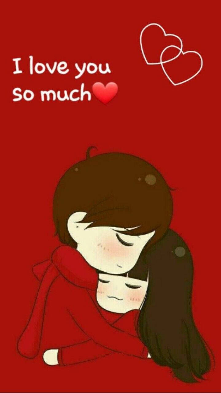 Cartoon Couple I Love You Wallpaper