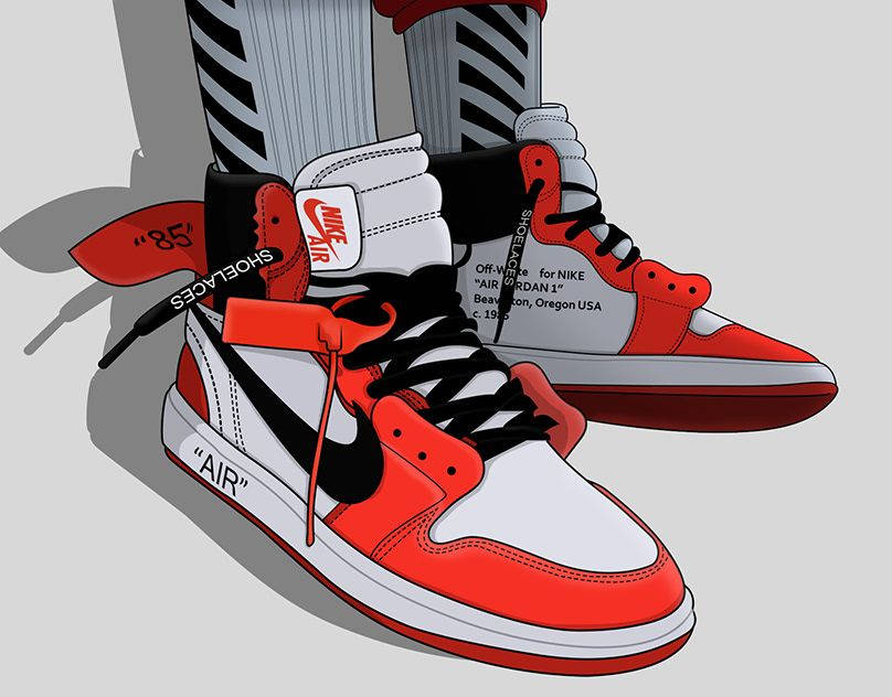 Cartoon Jordan Shoes Jordan I Wallpaper