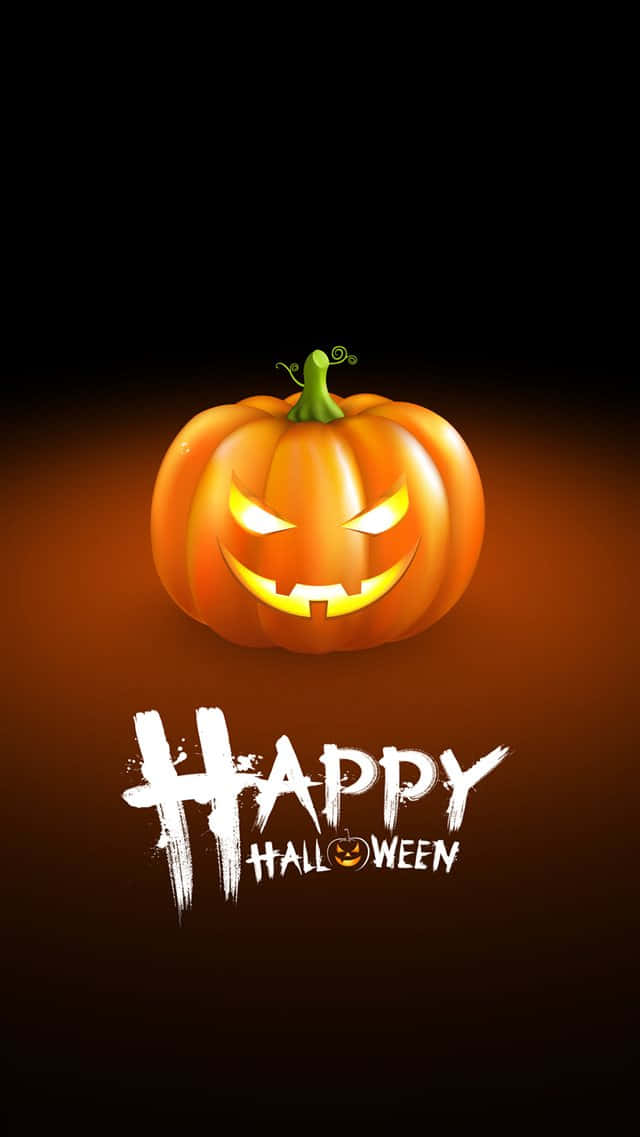 Carved Pumpkin Happy Halloween Greeting Wallpaper