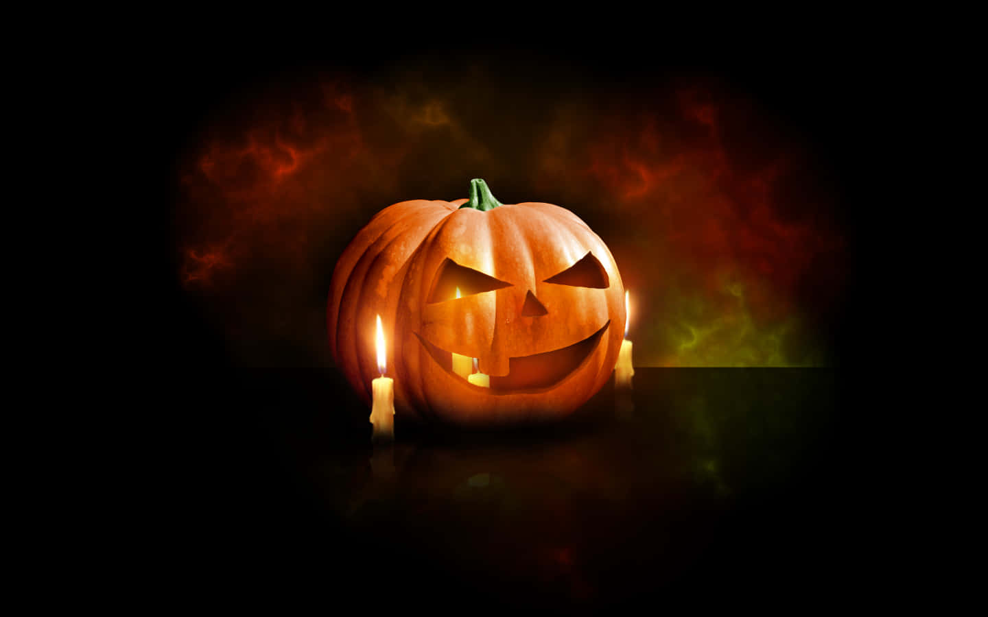 Carved Pumpkin Smiling Candles Wallpaper