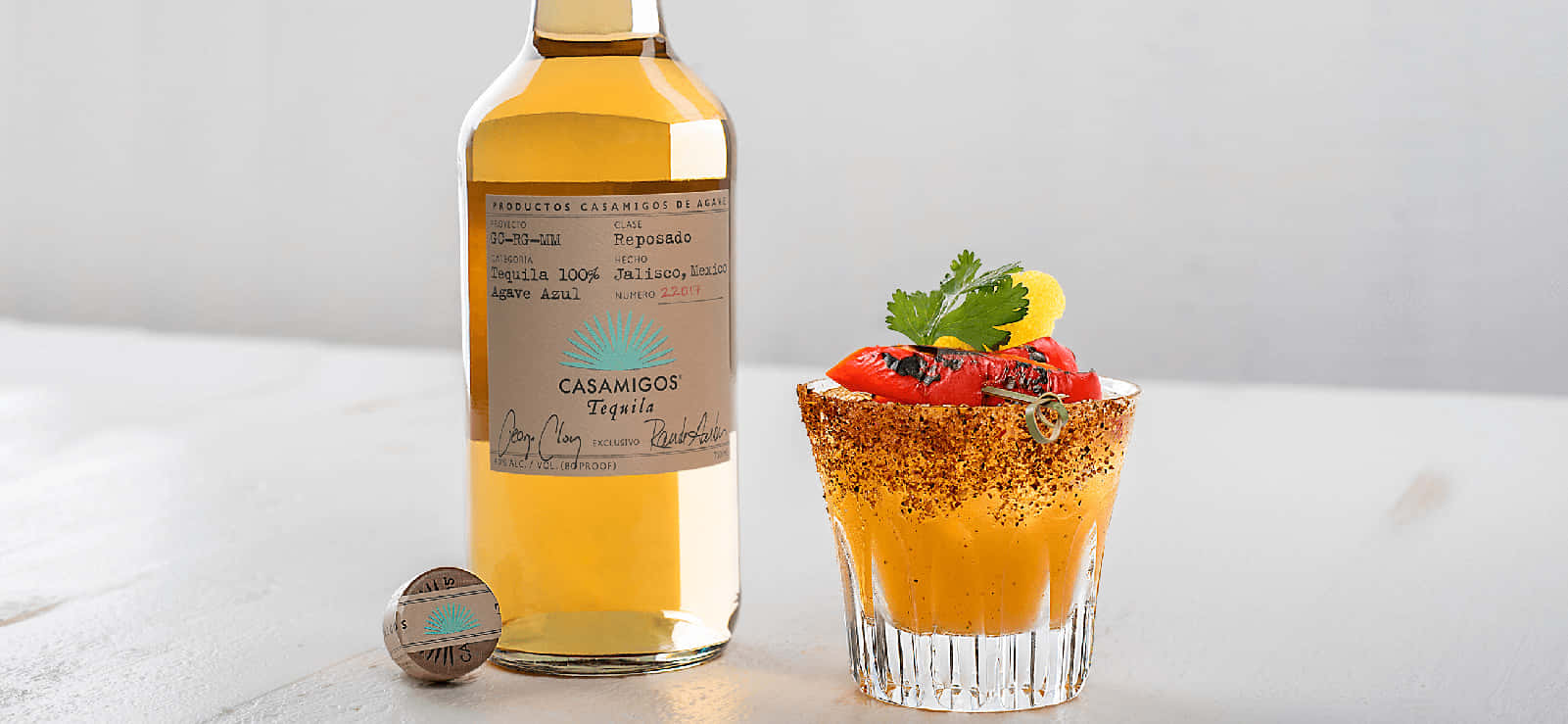 Casamigos Tequila Reposado Liquor And Roasted Bell Margarita Wallpaper