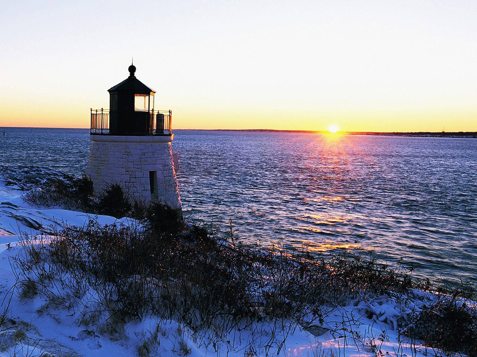 Castle Hill Lighthouse In Newport, Rhode Island Wallpaper