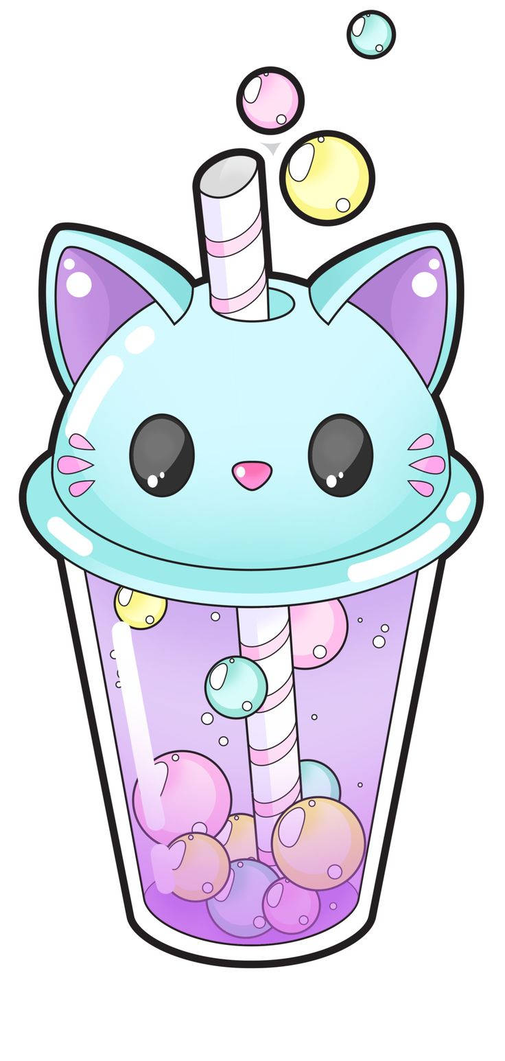 Cat Taking A Break And Enjoying Delicious Bubble Tea Wallpaper