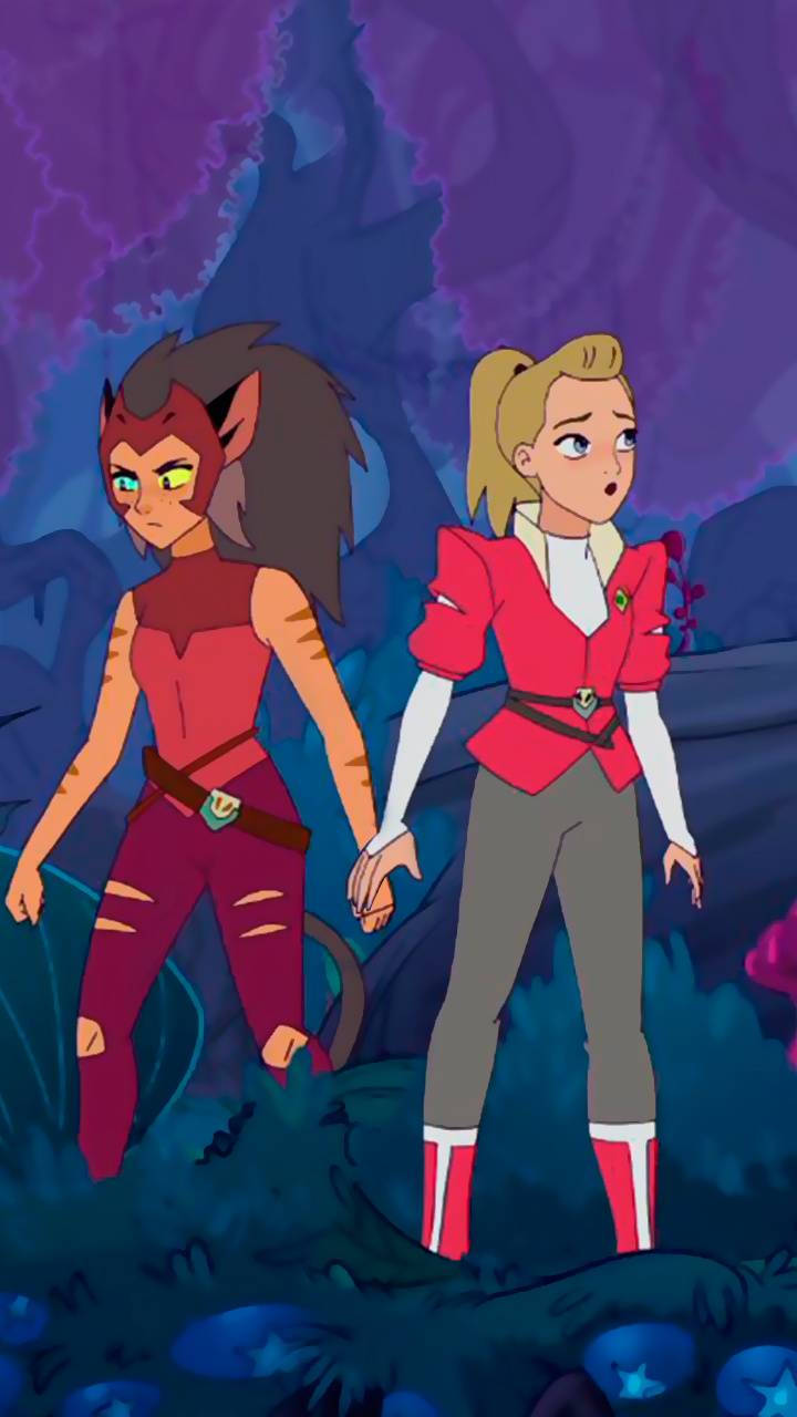 Catradora Love - Two Cats Adorably Sharing Love Wallpaper