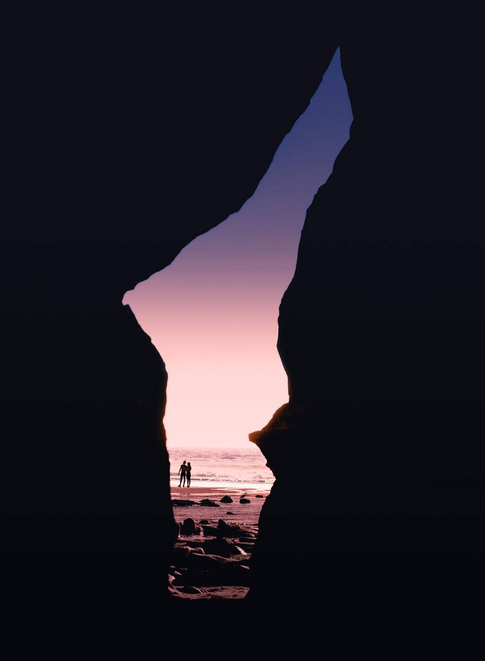 Cave Sunset Aesthetic Wallpaper