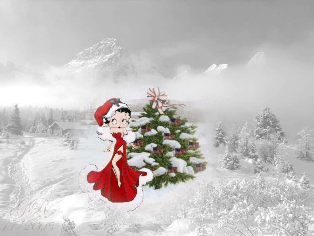 Celebrate Christmas With Betty Boop Wallpaper