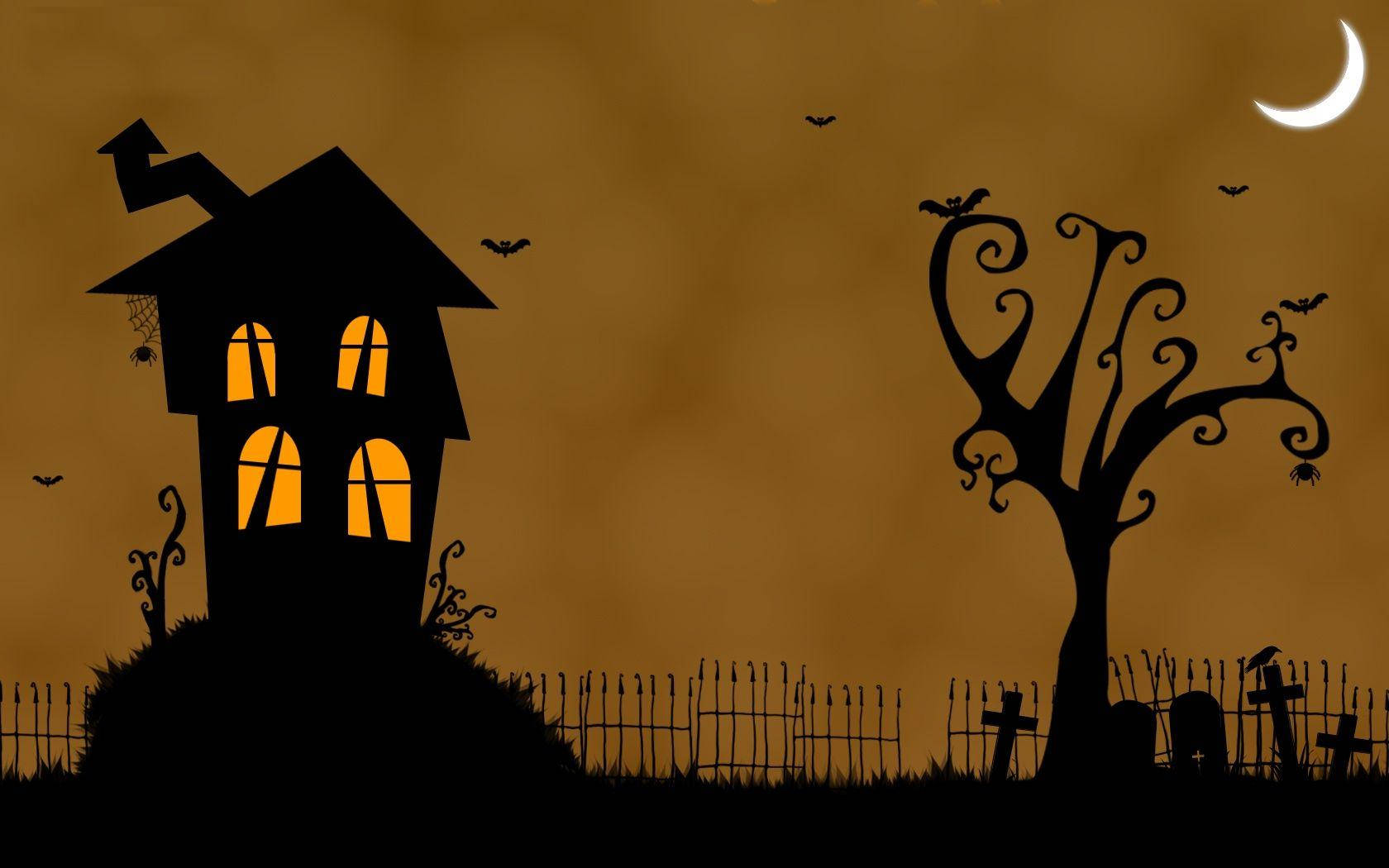 Celebrate Halloween With A Spine-chilling Visit To A Haunted House! Wallpaper