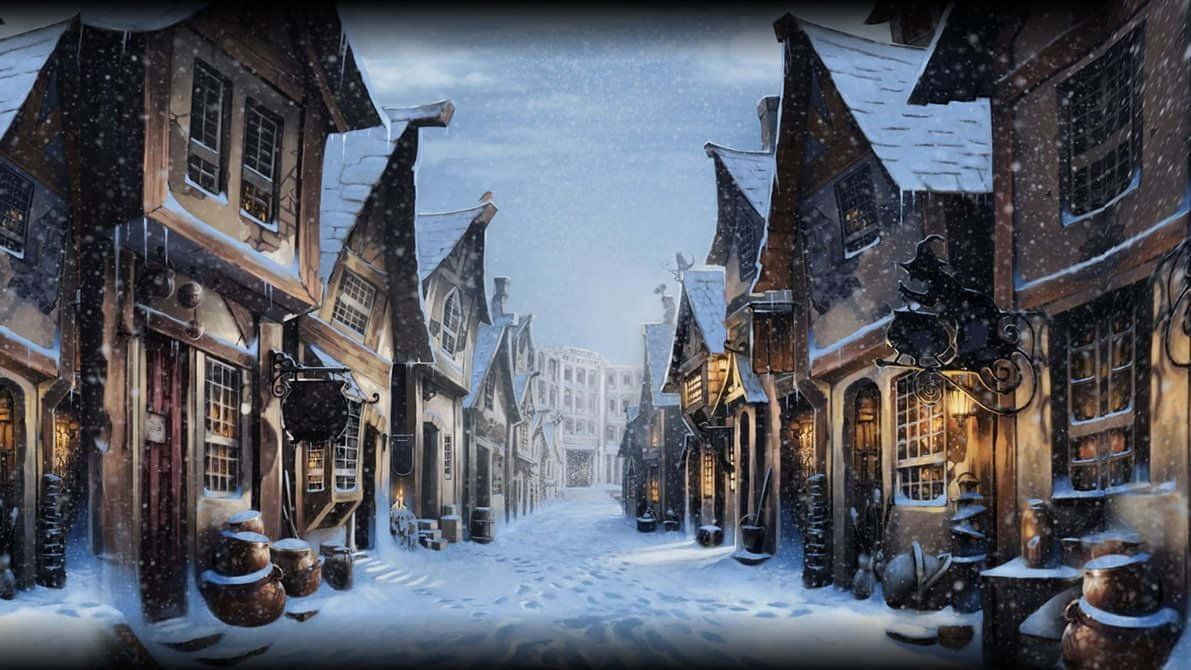 Celebrate The Christmas Magic With Harry Potter Wallpaper