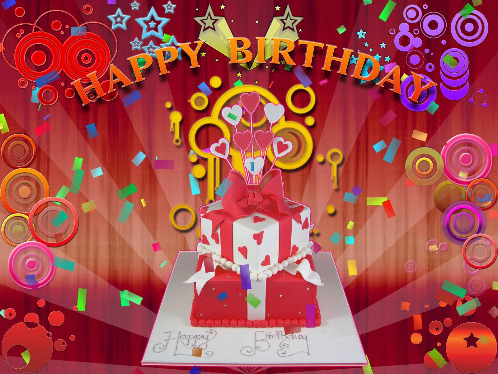 Celebrate Your Special Day With This Vibrant Happy Birthday Digital Art! Wallpaper