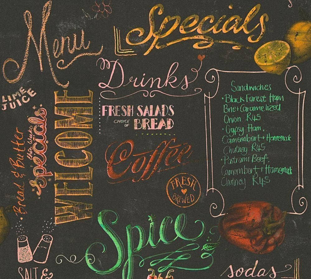 Chalkboard With Menu Wallpaper