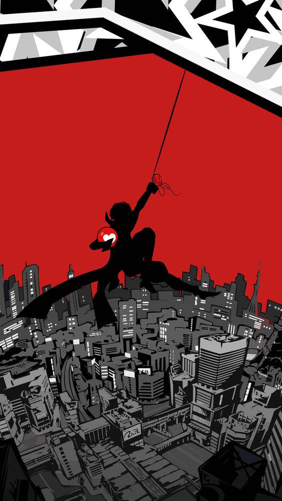 Character Silhouette Hanging Persona 5 Phone Wallpaper