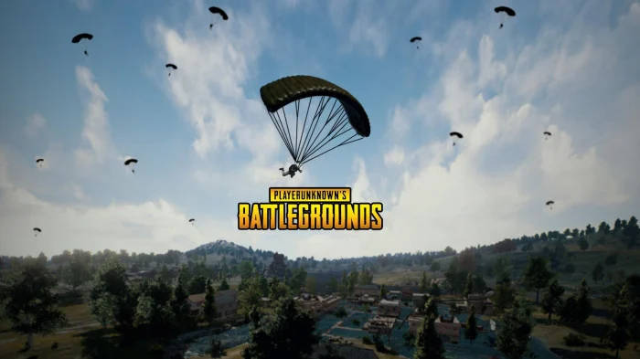 Characters Parachuting Pubg Banner Wallpaper