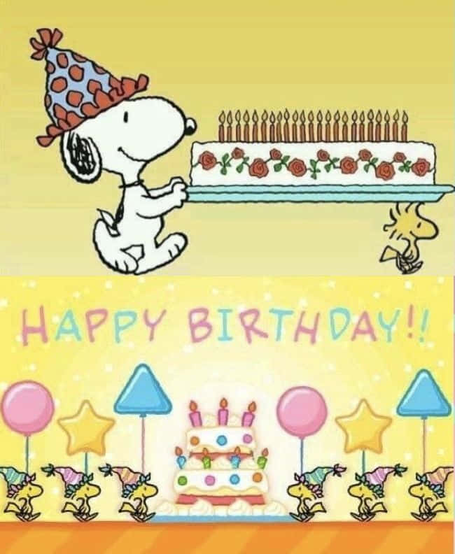 Charlie Brown And The Gang Having A Joyful Time At His Birthday Party Wallpaper