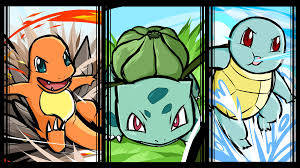 Charmander Bulbasaur And Squirtle Cartoon Wallpaper