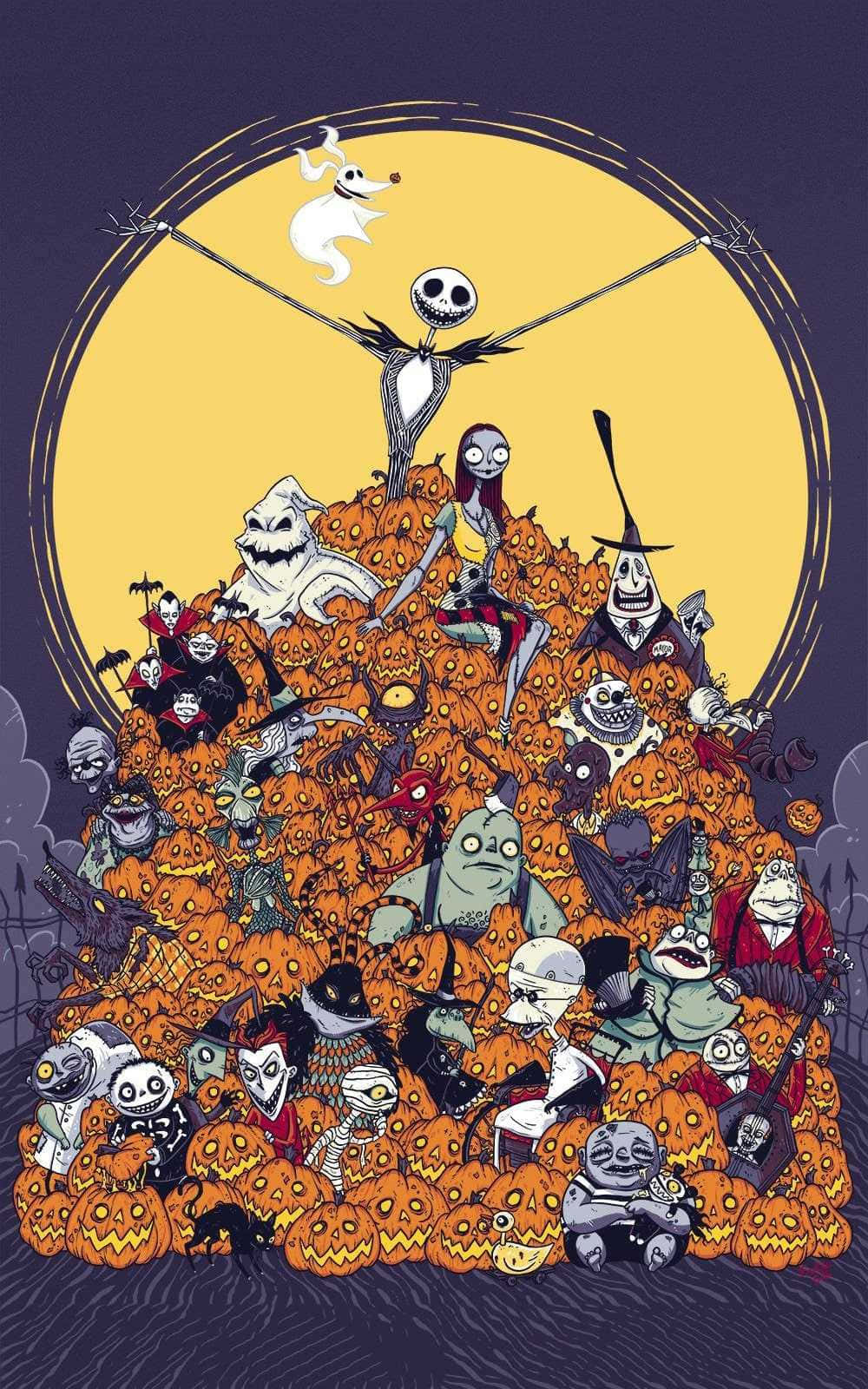 Check Out This Festive Nightmare Before Christmas Phone! Wallpaper