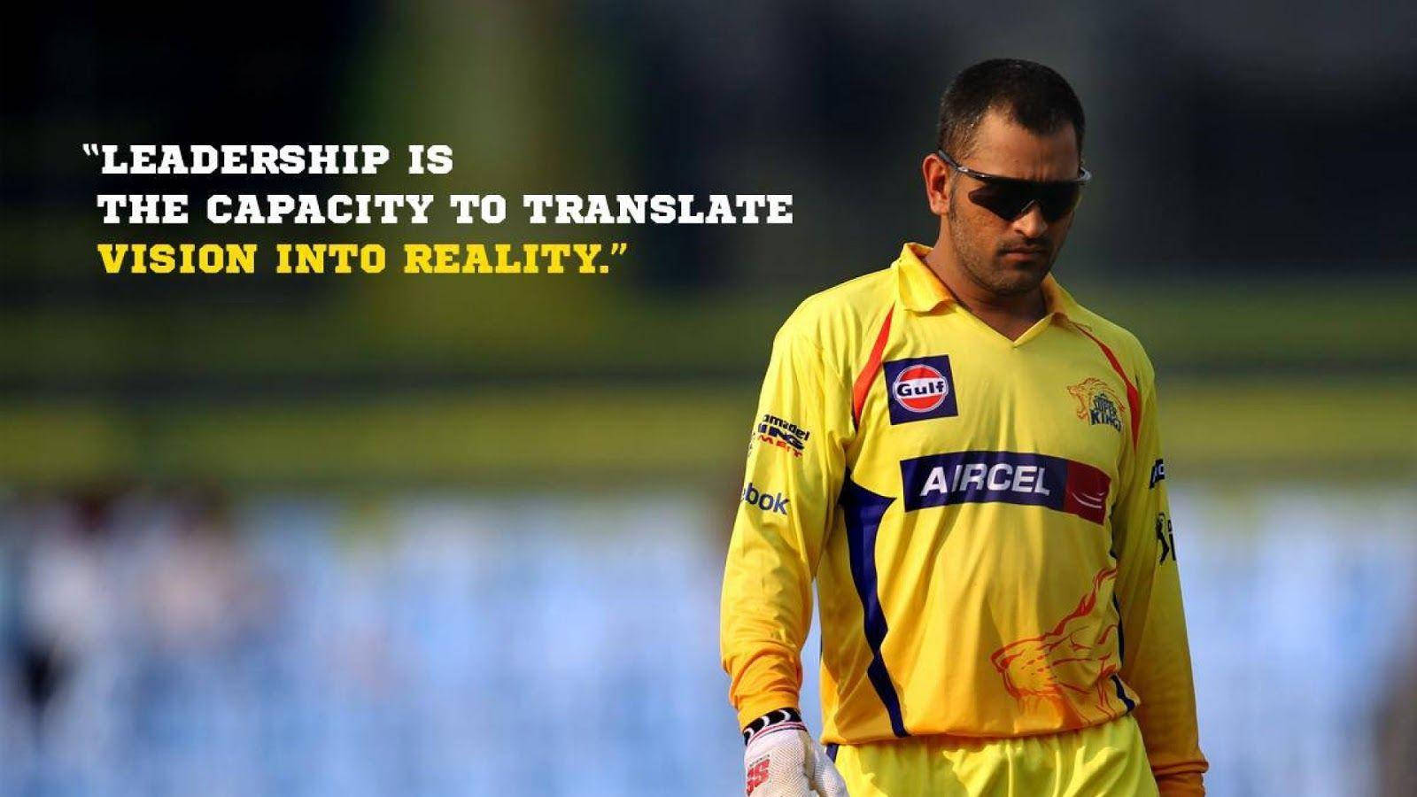 Chennai Super Kings Dhoni Quote Wallpaper