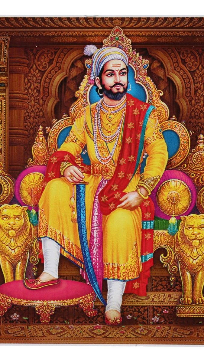 Chhatrapati Shivaji Maharaj Sitting On Throne Wallpaper