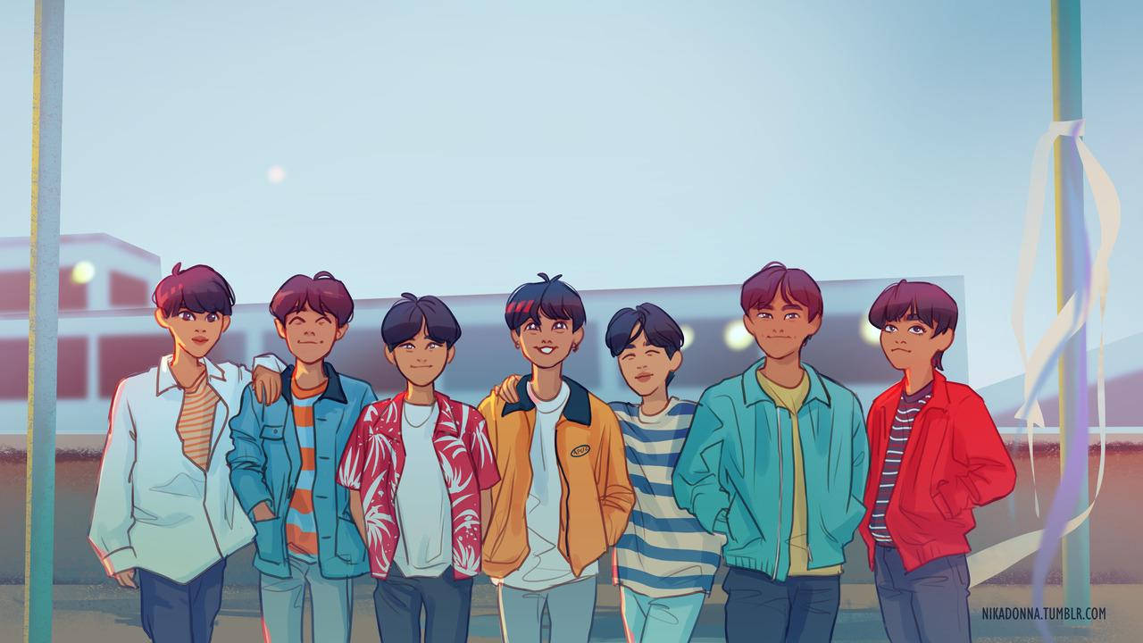 Chibi Animation Bts Cute Aesthetic Wallpaper