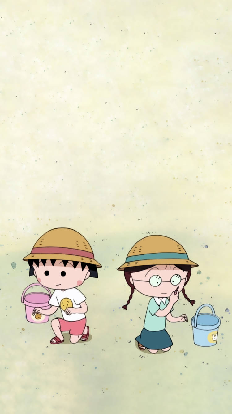 Chibi Maruko Chan Playing With Tamae Wallpaper