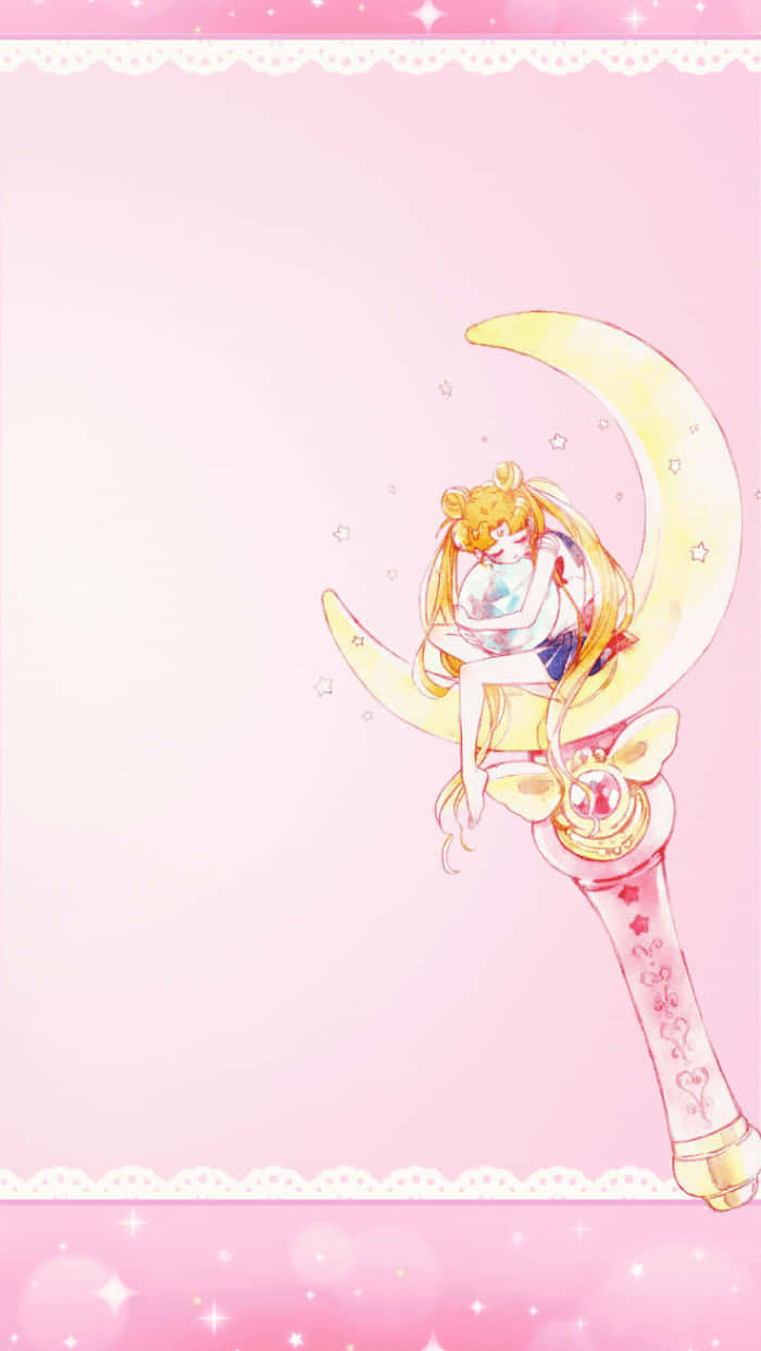 Chibi Usa And Sailor Moon Explore Magical Worlds On Their Ipad Wallpaper