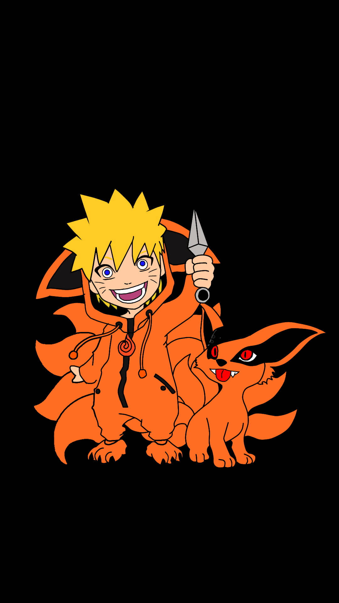 Chibi Uzumaki Wearing Naruto Kurama Costume Wallpaper