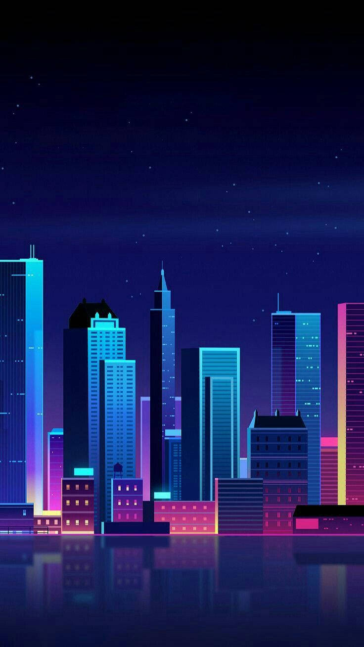 Chill City Night Art Wallpaper