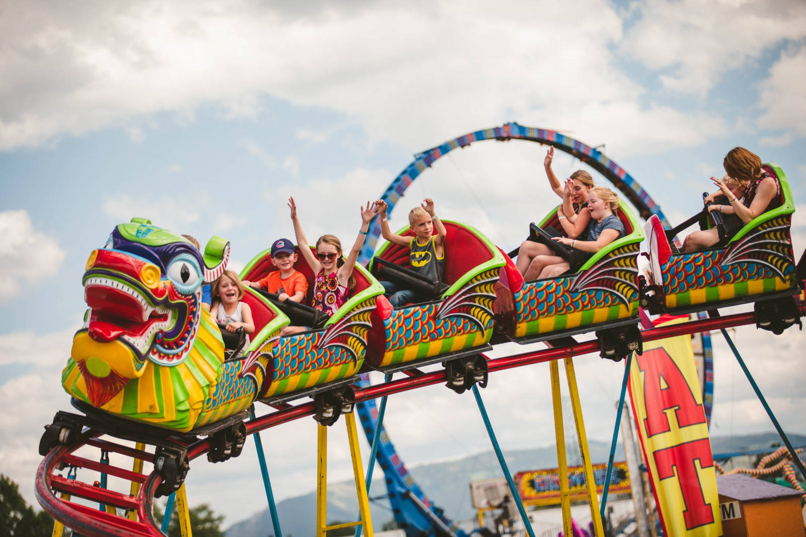 Chinese Dragon Roller Coaster Fair Ride Wallpaper