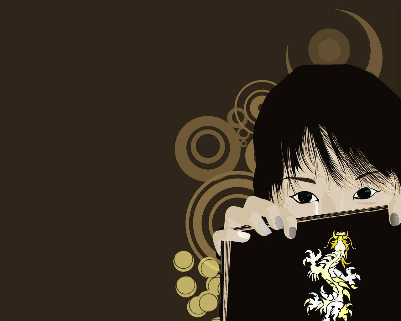 Chinese Girl Digital Art Wallpaper