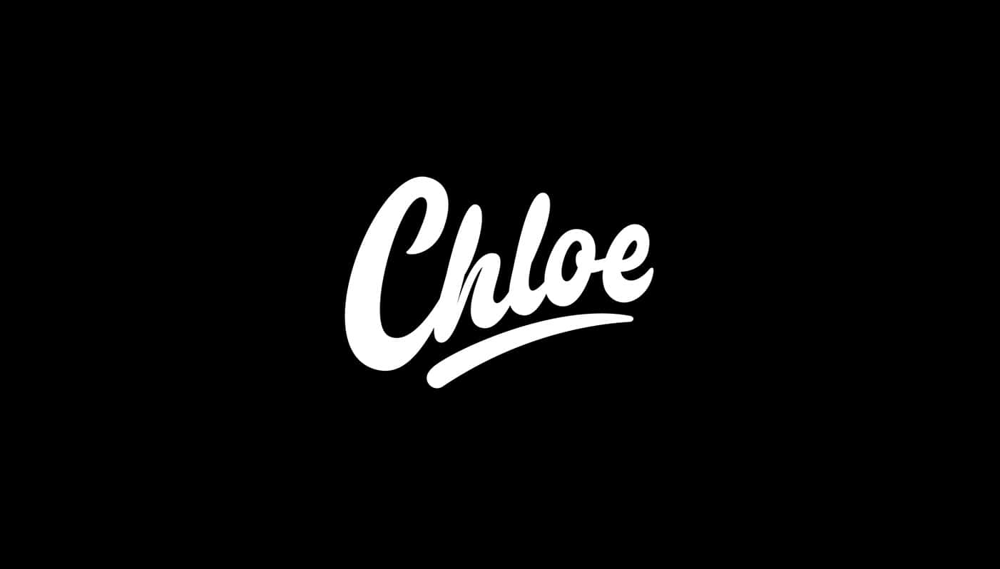 Chloe Script Logoon Black Background Wallpaper