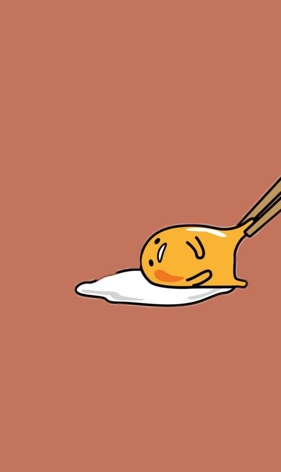 Chopsticks Pulling Gudetama Aesthetic Wallpaper