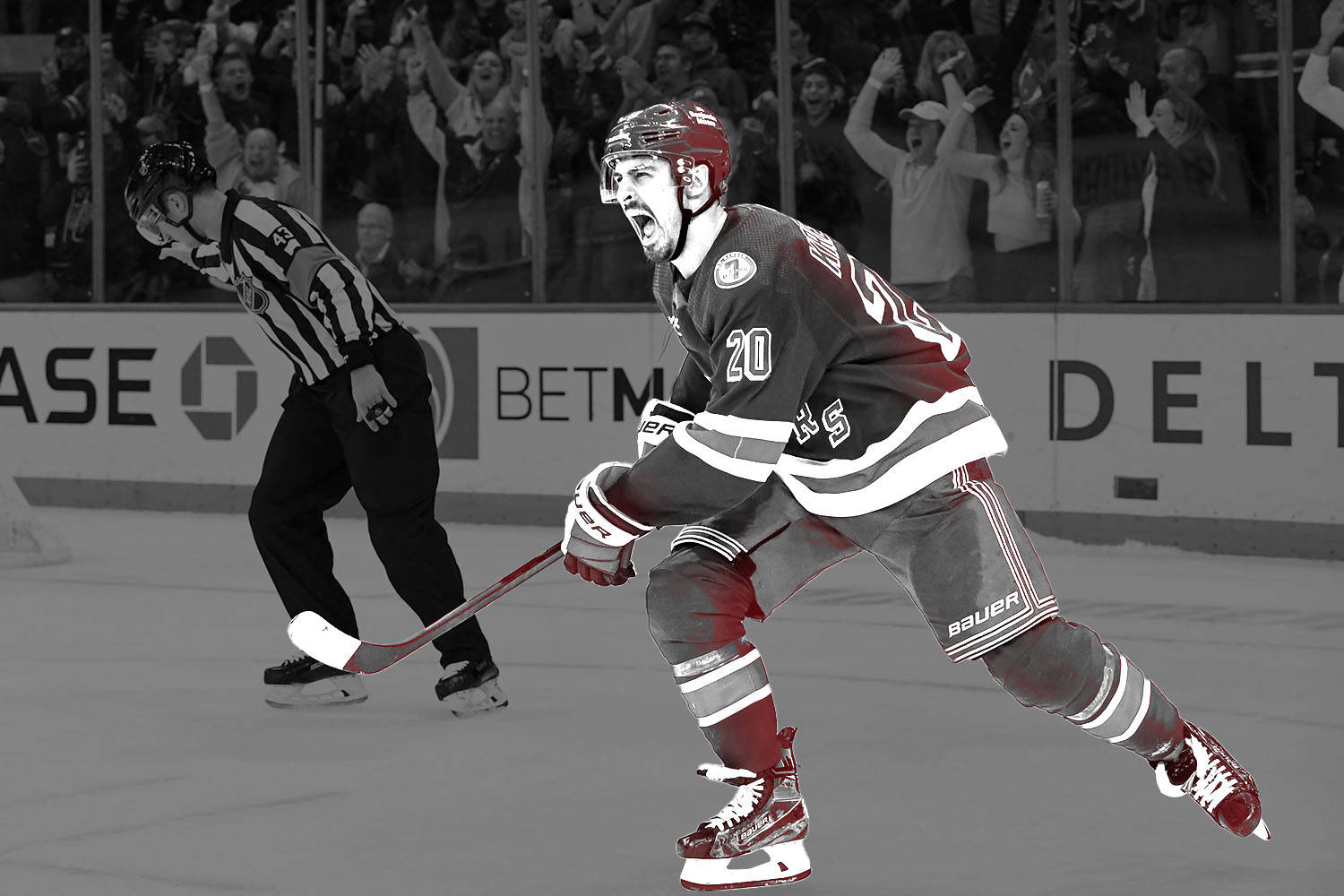 Chris Kreider New York Rangers Monochromatic Art Wallpaper