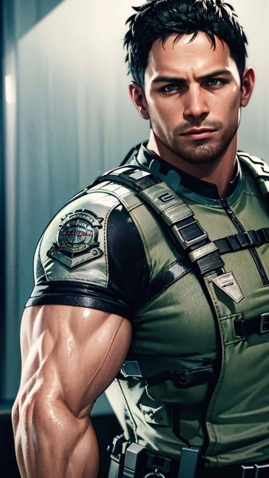 Chris Redfield In Action Wallpaper